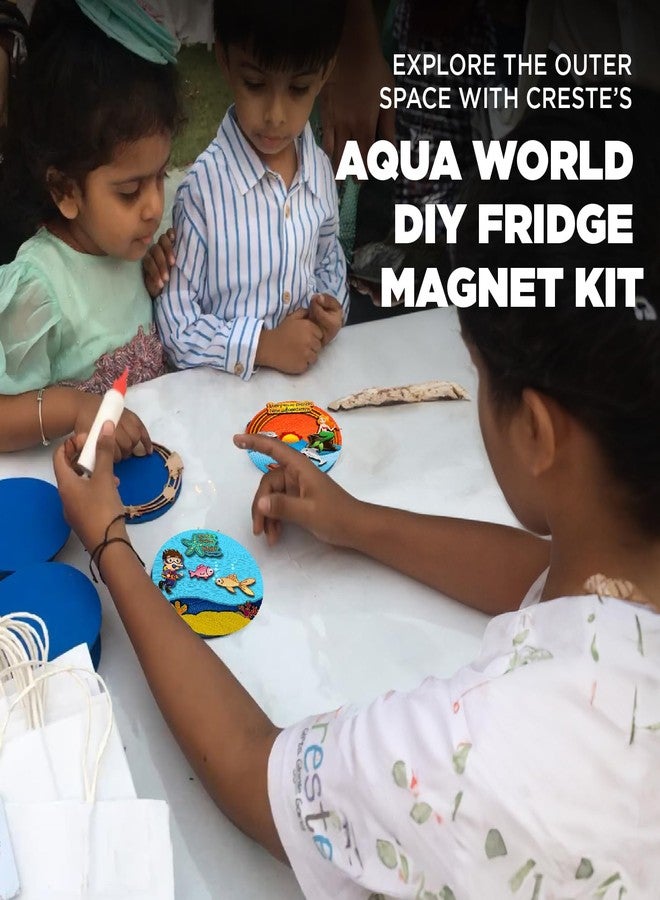 Creste Aqua Fridge Magnet Making Kit | Art and Craft Kit for Kids, Fun Activity Toys for Kids, DIY Mosaic Art Kit | Creative Toys for Kids Ages 4+ Aqua Theme (Set of 2 Magnets in 1 Pack) - Image 3